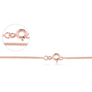 STERLING SILVER 925 ROSE GOLD PVD COATED CURB NECK CHAIN 40CMS WIDTH*1.25MM