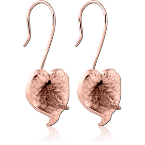 STERLING SILVER 925 ROSE GOLD PVD COATED EARRINGS PAIR - FLOWER