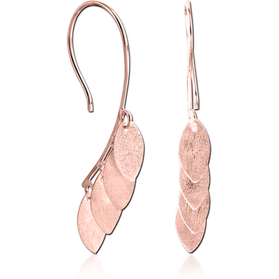 STERLING SILVER 925 ROSE GOLD PVD COATED EARRINGS MATT FINISH PAIR