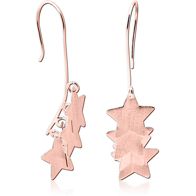 STERLING SILVER 925 ROSE GOLD PVD COATED EARRINGS MATT FINISH PAIR