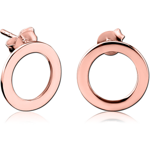 STERLING SILVER 925 ROSE GOLD PVD COATED EAR STUDS PAIR