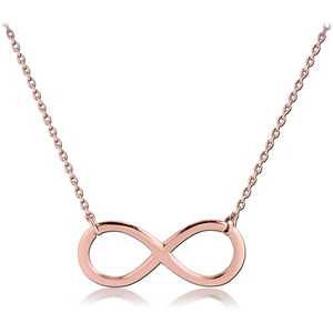 STERLING SILVER 925 ROSE GOLD PVD COATED NECKLACE WITH PENDANT - INFINITY