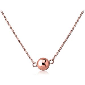 STERLING SILVER 925 ROSE GOLD PVD COATED NECKLACE WITH PENDANT - BALL