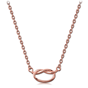 STERLING SILVER 925 ROSE GOLD PVD COATED NECKLACE WITH PENDANT - BAGEL