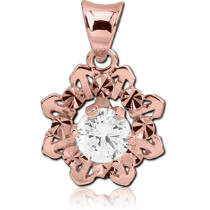 STERLING SILVER 925 ROSE GOLD PVD COATED JEWELLED PENDANT