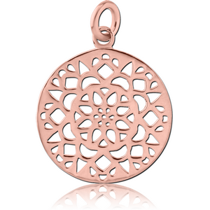 STERLING SILVER 925 ROSE GOLD PVD COATED PENDANT - BALI DISK