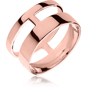 STERLING SILVER 925 ROSE GOLD PVD COATED RING - TWO CIRCLES