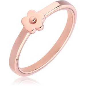 STERLING SILVER 925 ROSE GOLD PVD COATED RING - SINGLE FLOWER