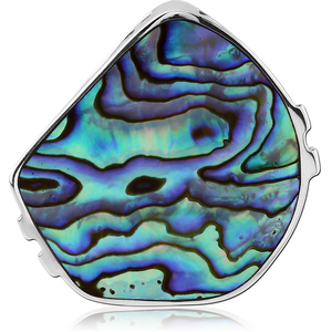 STERLING SILVER 925 RHODIUM PLATED PENDANT WITH ABALONE