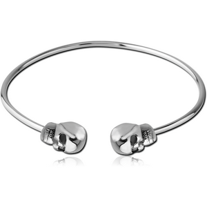 SURGICAL STEEL BANGLE - SKULL EDGE