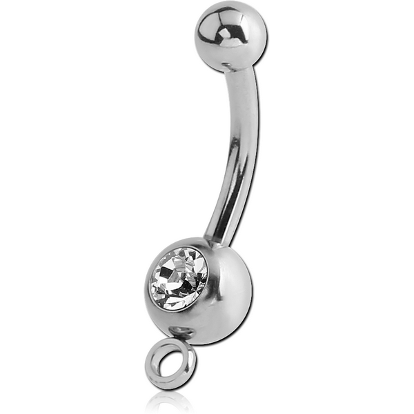 SURGICAL STEEL VALUE CRYSTAL JEWELLED MINI NAVEL BANANA