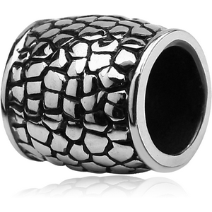 SURGICAL STEEL BEAD 5.0-5.2 MM HOLE - SNAKE SKIN