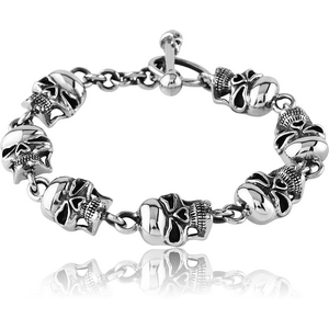 SURGICAL STEEL BRACELET - SKULLS