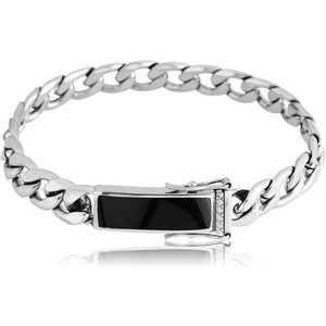 SURGICAL STEEL BRACELET WITH ONYX