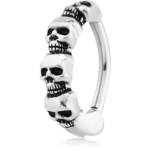 SURGICAL STEEL BELLY CLICKER - SKULLS