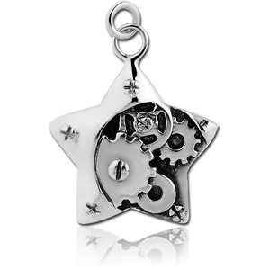 SURGICAL STEEL CHARM - STAR STEAMPUNK