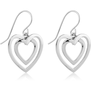 SURGICAL STEEL EARRINGS PAIR - TWO HEARTS