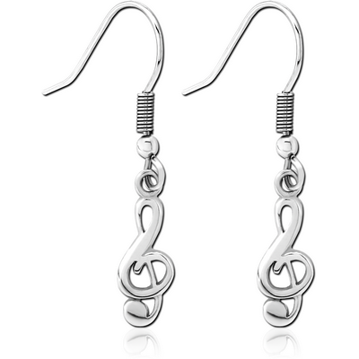 SURGICAL STEEL EARRINGS PAIR - MUSIC NOTE