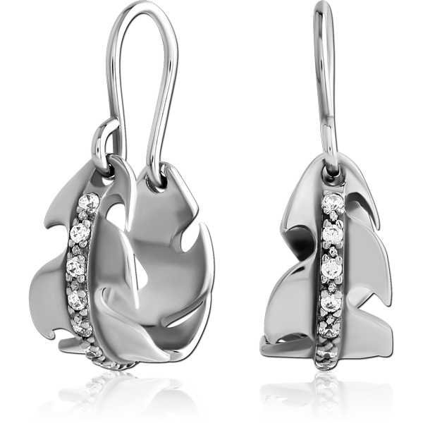 SURGICAL STEEL JEWELLED EARRINGS PAIR