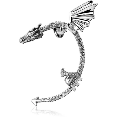 SURGICAL STEEL EAR CUFF - LEFT - DRAGON