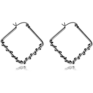 SURGICAL STEEL TWISTED WIRE EARRINGS