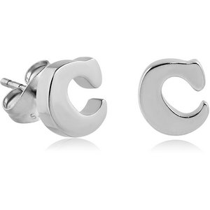 SURGICAL STEEL EAR STUDS PAIR - C