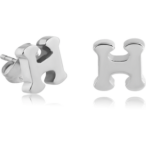 SURGICAL STEEL EAR STUDS PAIR - H