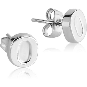 SURGICAL STEEL EAR STUDS PAIR - O