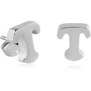 SURGICAL STEEL EAR STUDS PAIR - T