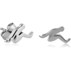 SURGICAL STEEL EAR STUDS PAIR - PERSON SIT DOWN