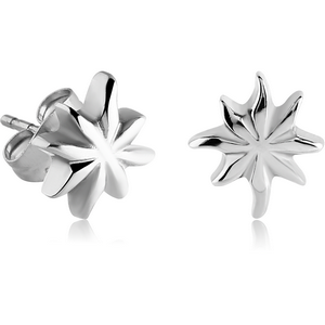 SURGICAL STEEL EAR STUDS PAIR - FLOWER