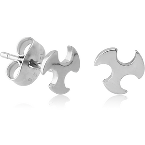 SURGICAL STEEL EAR STUDS PAIR - ROTOR