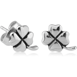 SURGICAL STEEL EAR STUDS PAIR - SHAMROCK