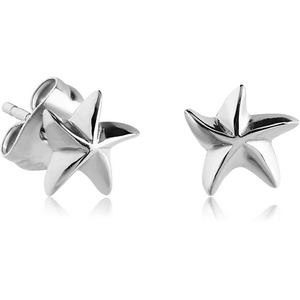 SURGICAL STEEL EAR STUDS PAIR - STARFISH