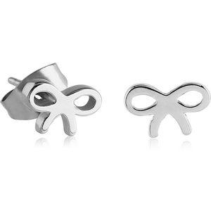 SURGICAL STEEL EAR STUDS PAIR - BOW