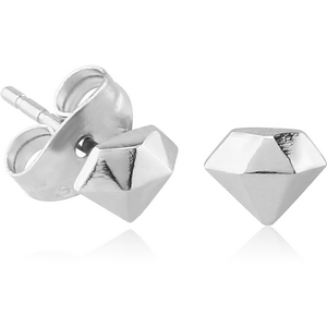 SURGICAL STEEL EAR STUDS PAIR - DIAMOND