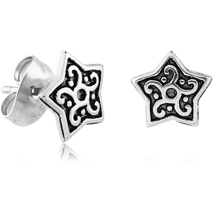 SURGICAL STEEL EAR STUDS PAIR - STAR