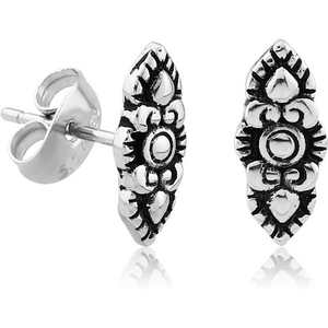 SURGICAL STEEL EAR STUDS PAIR - FILIGREE