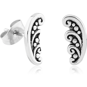 SURGICAL STEEL EAR STUDS PAIR - FILIGREE