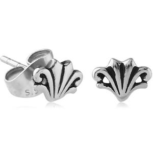 SURGICAL STEEL EAR STUDS PAIR - SEASHELL