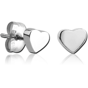 SURGICAL STEEL EAR STUDS PAIR - HEART