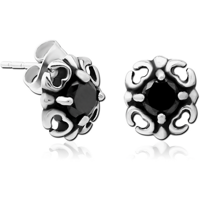 SURGICAL STEEL JEWELLED EAR STUDS