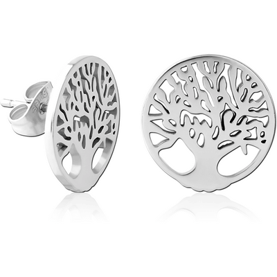 SURGICAL STEEL EAR STUDS - TREE