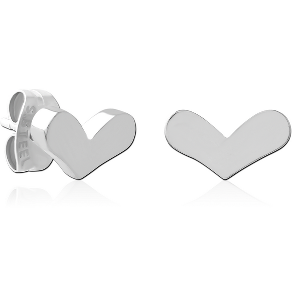 SURGICAL STEEL EAR STUDS - HEART