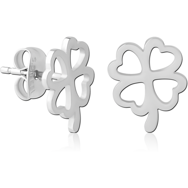 SURGICAL STEEL EAR STUDS - SHAMROCK