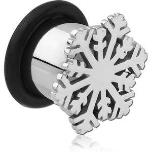 SURGICAL STEEL SINGLE RIDGED TUNNEL - SNOWFLAKE