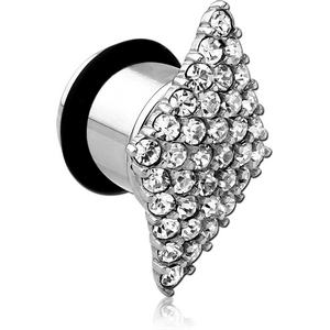 SURGICAL STEEL JEWELLED SINGLE RIDGED TUNNEL - PARALLELOGRAM