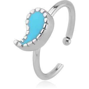 SURGICAL STEEL OPEN NOSE RING WITH ENAMEL - APOSTROPHE