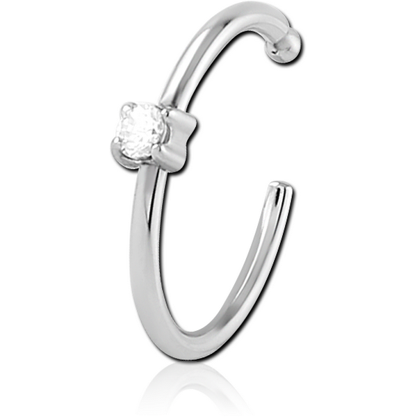 SURGICAL STEEL JEWELLED OPEN NOSE RING