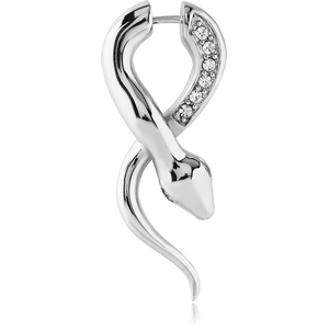 SURGICAL STEEL JEWELLED FAKE PULG - SNAKE